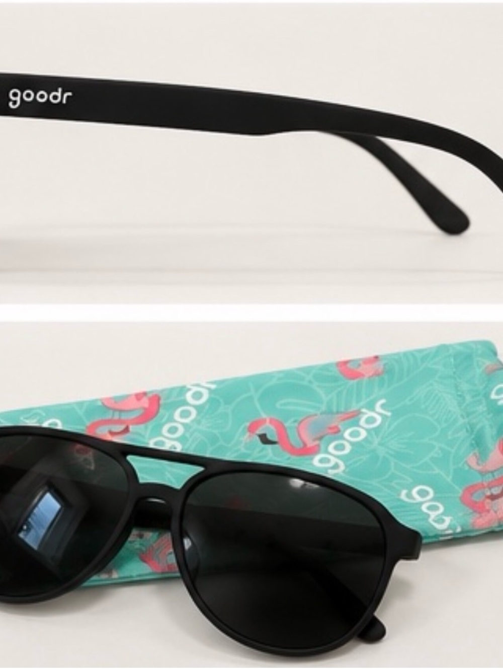 goodr Men’s Black Polarized Aviator Sunglasses